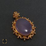 2 مدال عقیق یمن کبود و الماس اصل زنانه طرح پوران - کد 3009 - تصویر 2