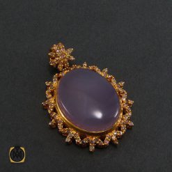 مدال عقیق یمن کبود و الماس اصل زنانه طرح پوران - کد 3009 مدال عقیق یمن کبود و الماس اصل زنانه طرح پوران - کد 3009