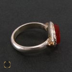 2 انگشتر عقیق یمن مردانه با حکاکی و من یتق الله - کد 8240 - تصویر 2