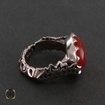 2 انگشتر عقیق یمن مردانه با حکاکی یا علی مدد - کد 8249 - تصویر 2