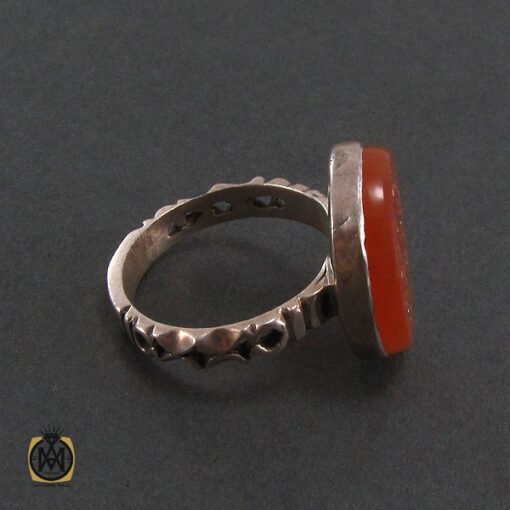 انگشتر عقیق یمن مردانه با حکاکی یا اباالحسن یا امیرالمومنین - کد 8256 - تصویر 2