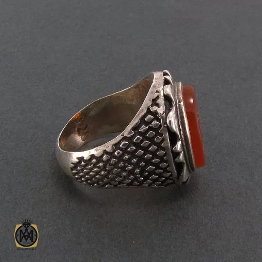 انگشتر عقیق یمن مردانه با حکاکی یا رفیع الدرجات - کد 8259 - تصویر 2