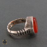 2 انگشتر عقیق یمن مردانه با حکاکی عباس علمدار حسین - کد 8261 - تصویر 2