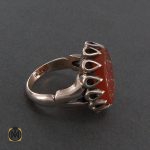 2 انگشتر عقیق یمن مردانه با حکاکی علی ابن موسی الرضا المرتضی - کد 8263 - تصویر 2
