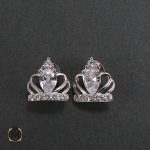 2 گوشواره نقره زنانه طرح تاج- کد 5032 - تصویر 2