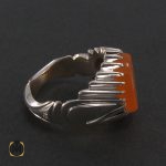 2 انگشتر عقیق یمن شرف الشمس با حکاکی رفع الله رایة العباس - کد 8266 - تصویر 2