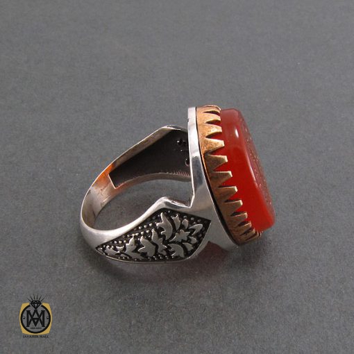 2 انگشتر عقیق یمن با حکاکی ماشاالله لا قوه الا بالله ان ترن انا اقل منک مالا و ولدا - کد 8268 - تصویر 2