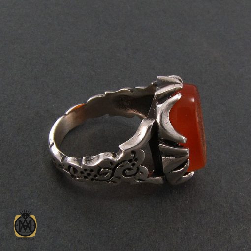 انگشتر عقیق یمن مردانه با حکاکی محمد نبی الرحمه - کد 8271 - تصویر 2