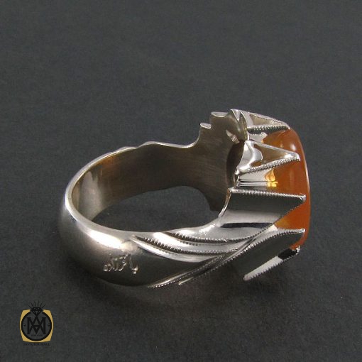 انگشتر عقیق یمن مردانه با حکاکی توکلت علی الله - کد 8272 - تصویر 2