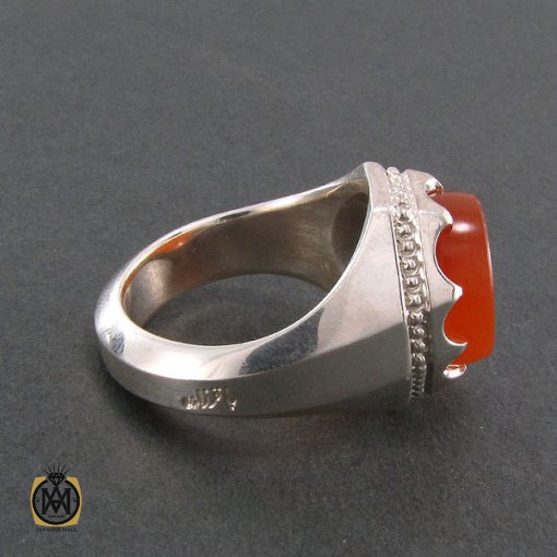 انگشتر عقیق یمن مردانه با حکاکی یا باقر علم النبی - کد 8274 - تصویر 2