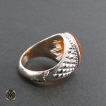 2 انگشتر عقیق یمن مردانه با حکاکی روحی لک الفدا حسین - کد 8275 - تصویر 2