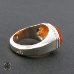 انگشتر عقیق یمن مردانه با حکاکی علی رکن الایمان - کد 8278 - تصویر 2