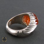 2 انگشتر عقیق یمن مردانه با حکاکی یا ابوفاضل مددی - کد 8282 - تصویر 2