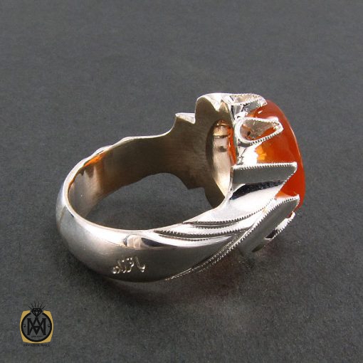 انگشتر عقیق یمن با حکاکی یا جواد ابن الرضا - کد 8285 - تصویر 2