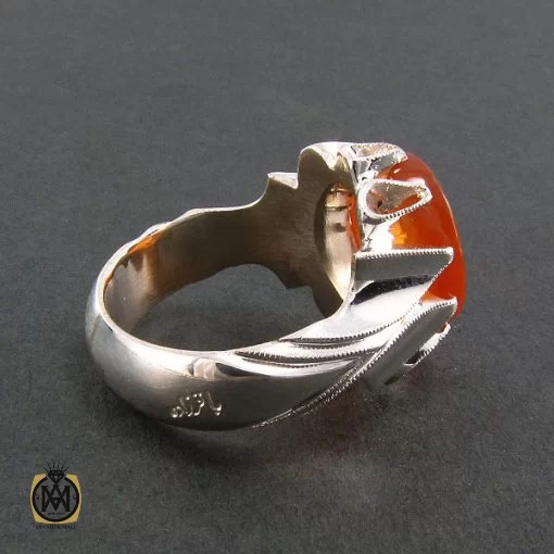 انگشتر عقیق یمن با حکاکی یا جواد ابن الرضا - کد 8285 - تصویر 2