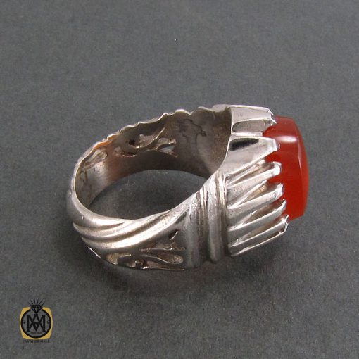 2 انگشتر دور چنگ عقیق یمن مردانه - کد 8300 - تصویر 2