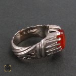 انگشتر عقیق یمن دور چنک شبکه ای مردانه - کد 8305 - تصویر 2