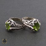 2 انگشتر نقره مردانه با نگین زبرجد - کد 8172 - تصویر 2