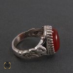 2 انگشتر عقیق قرمز مردانه - کد 8309 - تصویر 2