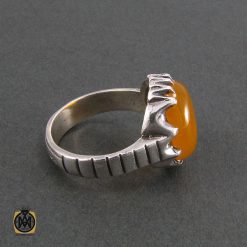 انگشتر عقیق زرد مردانه با حکاکی شرف الشمس - کد 8310 انگشتر عقیق زرد مردانه با حکاکی شرف الشمس - کد 8310