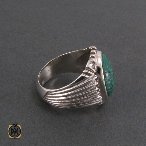 انگشتر عقیق سبز مردانه - کد 8311 - تصویر 3