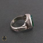 2 انگشتر عقیق سبز مردانه اصل و خوش رنگ - کد 8313 - تصویر 2