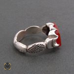 2 انگشتر عقیق قرمز مردانه - کد 8314 - تصویر 2