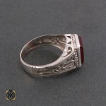 2 انگشتر عقیق قرمز مردانه - کد 8321 - تصویر 2