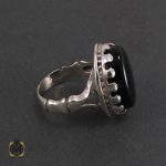 2 انگشتر عقیق سیاه مردانه - کد 8323 - تصویر 2