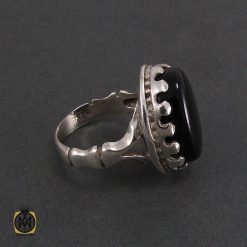 انگشتر عقیق سیاه مردانه - کد 8323 انگشتر عقیق سیاه مردانه - کد 8323
