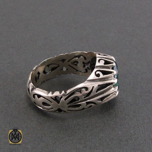 انگشتر نقره مردانه با نگین توپاز - کد 8175 - تصویر 2