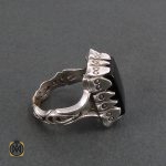 2 انگشتر عقیق سیاه مردانه - کد 8326 - تصویر 2
