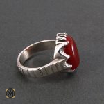 2 انگشتر عقیق قرمز مردانه - کد 8327 - تصویر 2