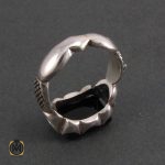 2 انگشتر عقیق سیاه مردانه - کد 8328 - تصویر 2
