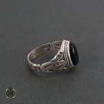 2 انگشتر عقیق سیاه مردانه - کد 8331 - تصویر 2