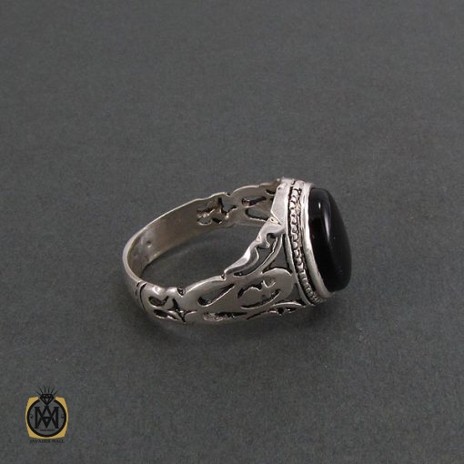 2 انگشتر عقیق سیاه مردانه - کد 8331 - تصویر 2