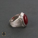 2 انگشتر عقیق قرمز مردانه - کد 8332 - تصویر 2