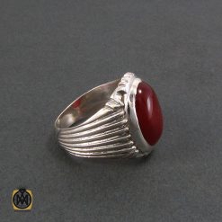 انگشتر عقیق قرمز مردانه - کد 8332 انگشتر عقیق قرمز مردانه - کد 8332