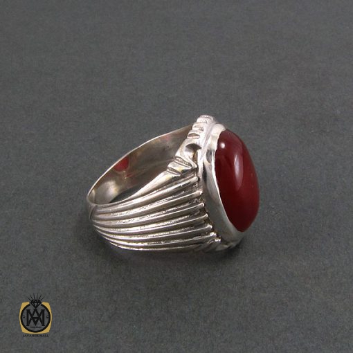 2 انگشتر عقیق قرمز مردانه - کد 8332 - تصویر 2