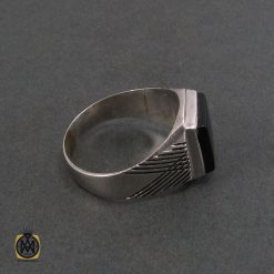 2 انگشتر عقیق سیاه مردانه - کد 8333 - تصویر 2