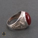 2 انگشتر عقیق قرمز مردانه - کد 8334 - تصویر 2