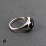 2 انگشتر عقیق سیاه مردانه - کد 8337 - تصویر 2