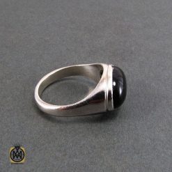 انگشتر عقیق سیاه مردانه - کد 8337 انگشتر عقیق سیاه مردانه - کد 8337
