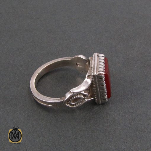 انگشتر عقیق قرمز مردانه - کد 8342 - تصویر 2