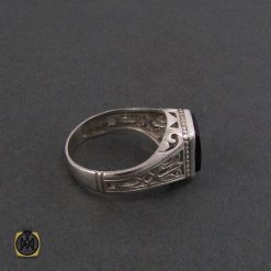 انگشتر عقیق سیاه مردانه - کد 8343 انگشتر عقیق سیاه مردانه - کد 8343