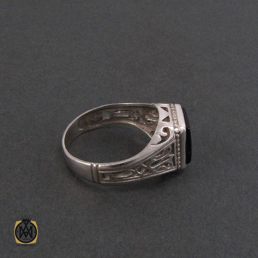 2 انگشتر عقیق سیاه مردانه - کد 8343 - تصویر 2