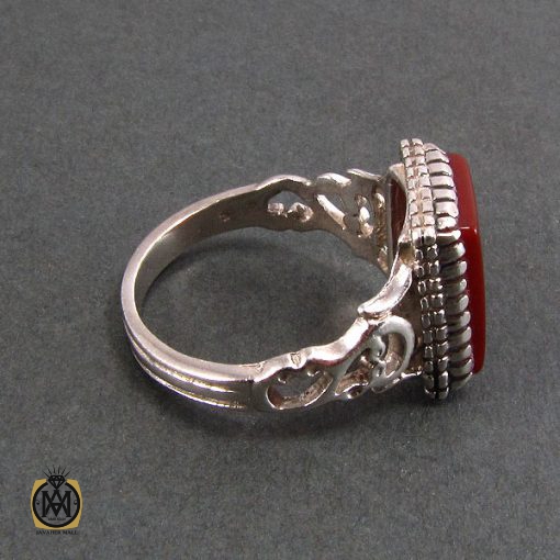 انگشتر عقیق قرمز مردانه - کد 8344 - تصویر 2