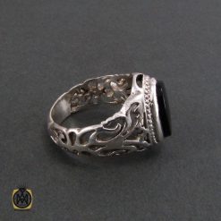 انگشتر عقیق سیاه مردانه - کد 8345 انگشتر عقیق سیاه مردانه - کد 8345