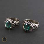 2 انگشتر توپاز سبز مردانه خوش رنگ و معدنی - کد 8177 - تصویر 2