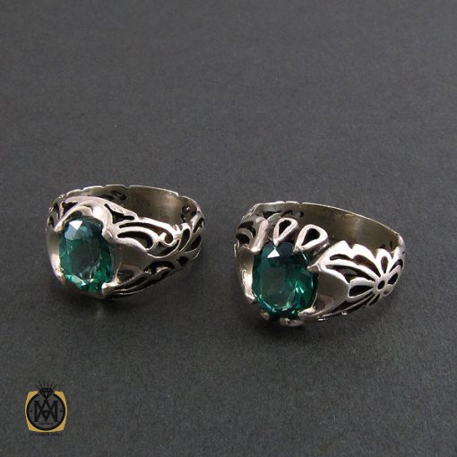 انگشتر توپاز سبز مردانه خوش رنگ و معدنی - کد 8177 - تصویر 2